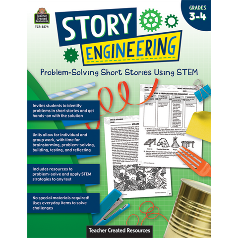 Teacher Created Story Engineering: Problem Solving Short Stories Using STEM, Gr. 3-4 (8274)