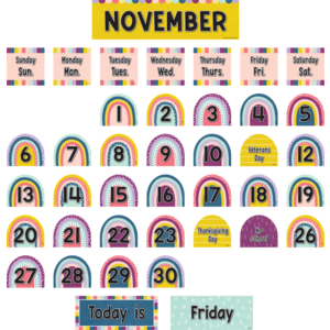 Teacher Created Oh Happy Day Rainbow Calendar Pocket Chart Cards (TCR 8344)