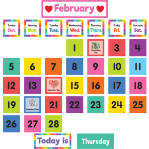 Teacher Created Colorful Calendar Pocket Chart Cards (TCR 8345)