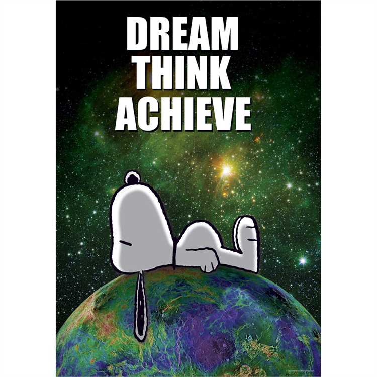 Eureka Peanuts® NASA Dream Think Achieve Poster, 13" x 19". Snoopy Space (EU 837525)