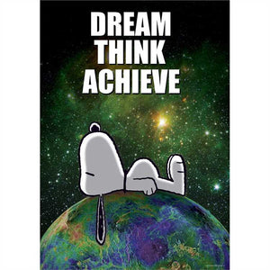 Eureka Peanuts® NASA Dream Think Achieve Poster, 13" x 19". Snoopy Space (EU 837525)