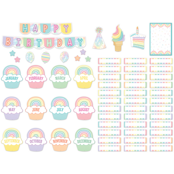 Teacher Pastel Pop Happy Birthday Mini Bulletin Board (TCR 8415)