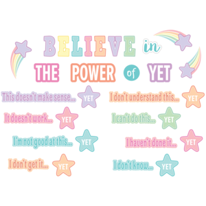 Teacher Created Pastel Pop Believe in the Power of Yet Mini Bulletin Board, 31 Pieces (TCR 8417)