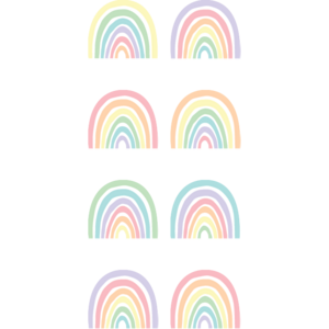 Teacher Created Pastel Pop Rainbows Mini Stickers, ½'', 378 Stickers (TCR 8424)