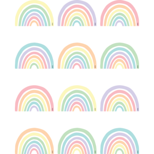 Teacher Created Pastel Pop Rainbows Mini Accents, 2⅝'' x 2⅝'', 36 Mini Accents (TCR 8442)