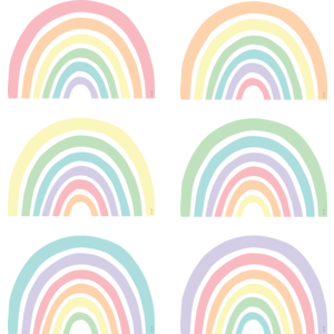 Teacher Created Pastel Pop Rainbows Accents, 30 Pieces (TCR 8443)