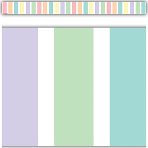 Teacher Created Pastel Pop Stripes Straight Border Trim, 2 3/16'' x 35'' (TCR 8444)