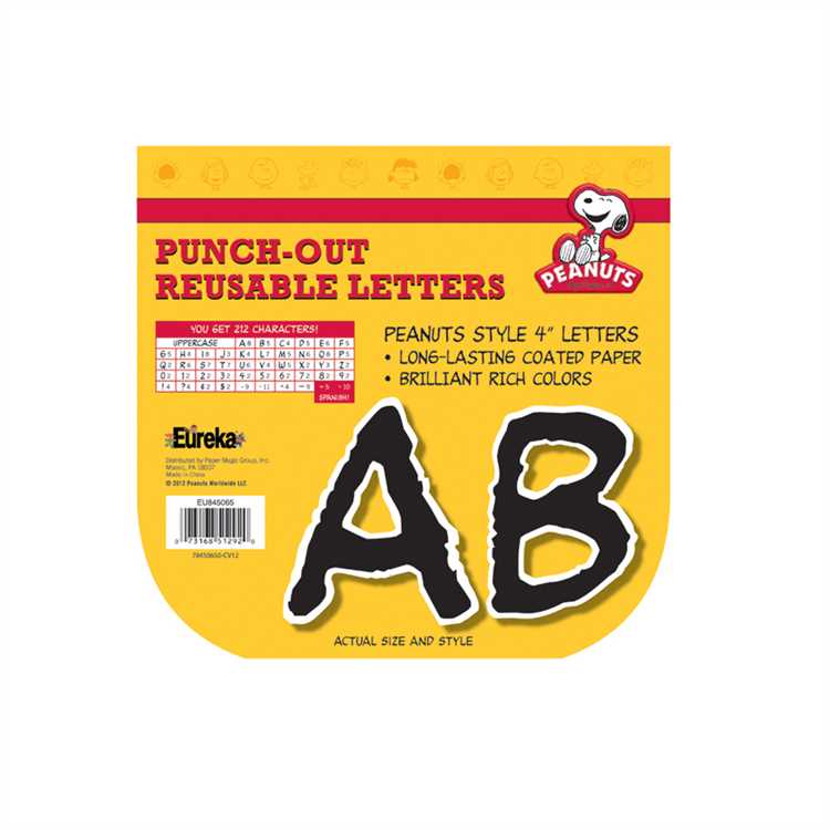 Eureka Peanuts Style 4" Black Deco Letters (EU 845065)