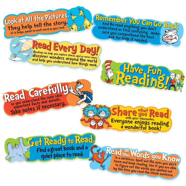 Eureka Dr. Seuss Reading Tips Mini Bulletin Board Set (EU 847057)