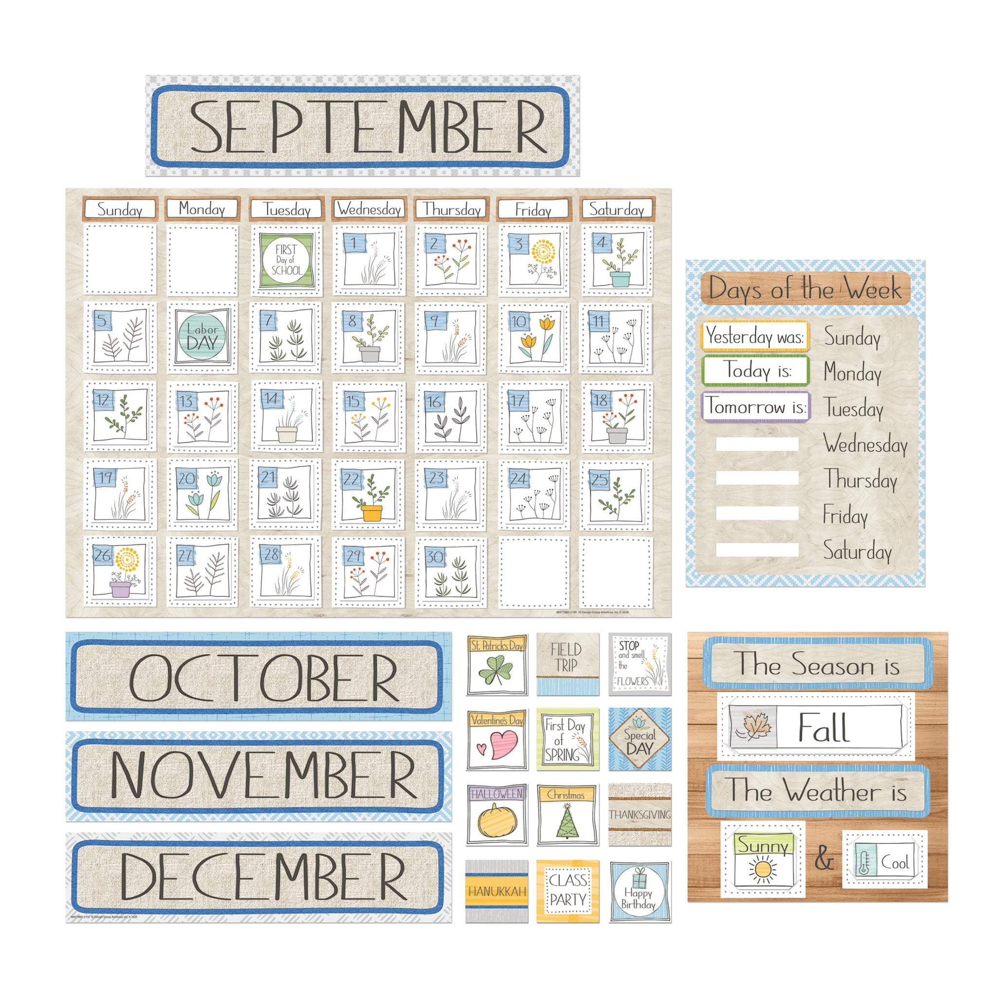 Eureka A Close-Knit Class Calendar Bulletin Board Set (EU 847788)