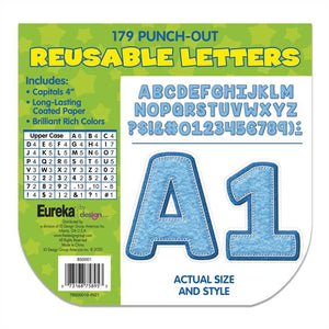 Eureka Close Knit Class Blue Reusable 4 Inch Letters (EU 850001)
