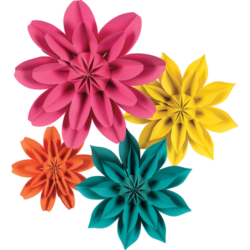 Teacher Created Paper Flowers, Variety of Styles
