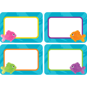 Teacher Created Colorful Fish Name Tags / Labels - Multi-Pack, 3½" x 2½" (TCR 8421)