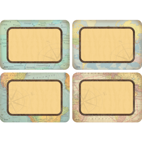 Teacher Created Travel the Map Multi-Pack Name Tags/Labels (TCR 8574)