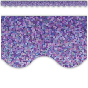 Teacher Created Resources Purple Sparkle Scalloped Border Trim (TCR8793)