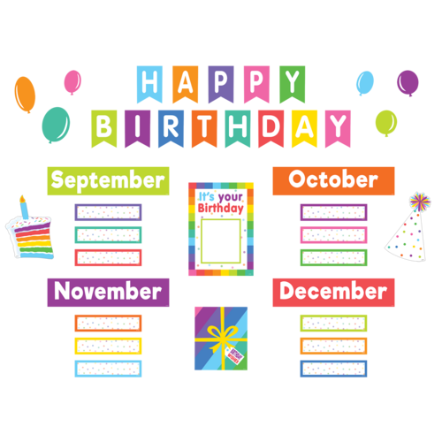 Teacher Created Colorful Happy Birthday Mini Bulletin Board (TCR 9125)