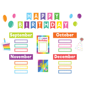 Teacher Created Colorful Happy Birthday Mini Bulletin Board (TCR 9125)