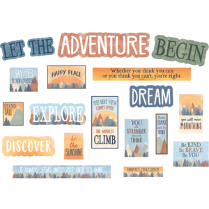 Teacher Moving Mountains Let the Adventure Begin Mini Bulletin Board (TCR 9143)