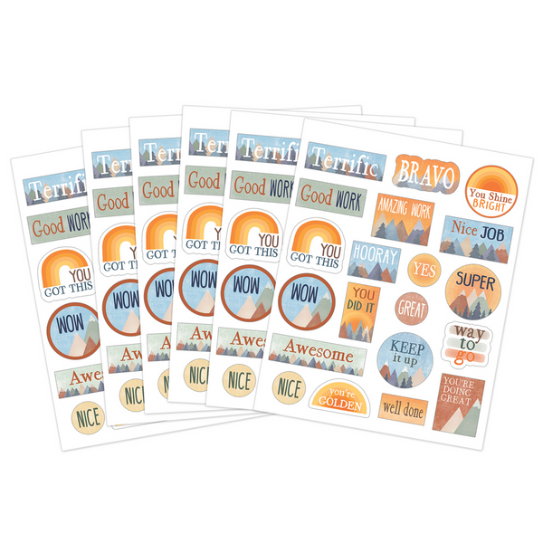 Teacher Created Moving Mountains Stickers, 120 Stickers, 1¾" x ½'' (TCR 9146)