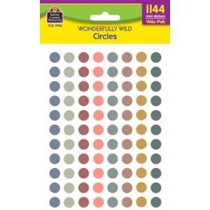 Teacher Created Wonderfully Wild Circles Mini Stickers Valu-Pak, ½'' (TCR 9196)