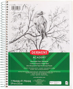 Derwent Academy Heavyweight Paper Sketchbook, Wirebound, 70 Sheets, 11" x 8-1/2" (DER 54962)