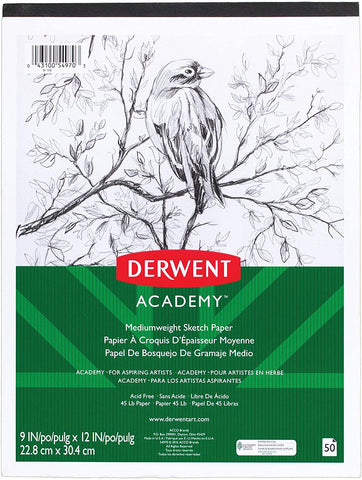 Derwent Academy Sketch Pad, Medium Weight Paper, Pack of 6, 9" x 12" (DER 54970)
