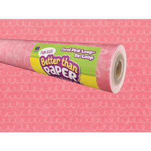 Teacher Created Fun Size Coral Pink Loop-De-Loop Better Than Paper Bulletin Board Roll, 18" x 12" (TCR 77401)