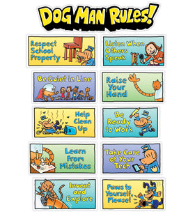 Scholastic Dog Man Class Rules Mini Bulletin Board Set, 11 Pieces (862614)