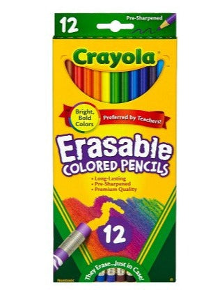 Crayola Erasable Colored Pencils, 12 Count (68-4412)