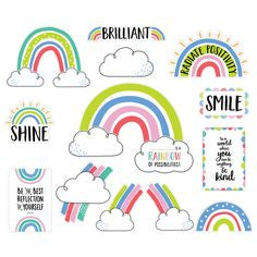 Creative Teaching Press Doodly Rainbows Bulletin Board 17-Piece Set (CTP10425)