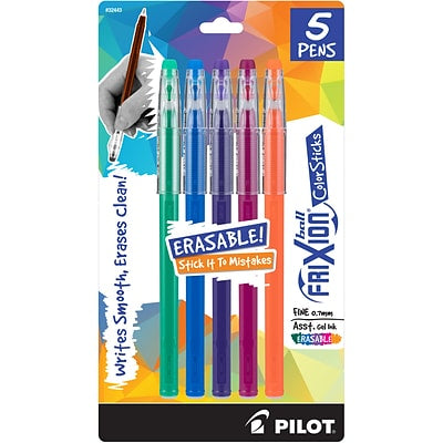 Pilot Frixion Color Sticks, 5 Pens, Assorted Colors (32443)