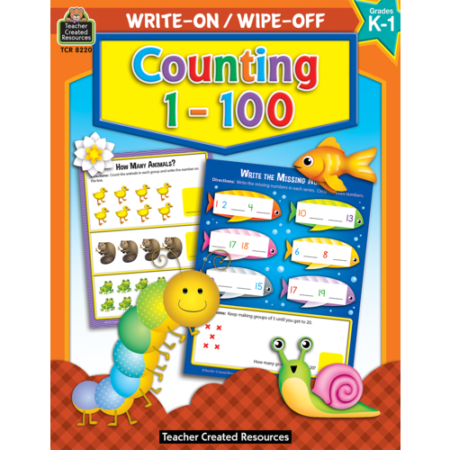 Teacher Created Counting 1-100 Write-On/Wipe-Off Book, 32 Pages (TCR8220)