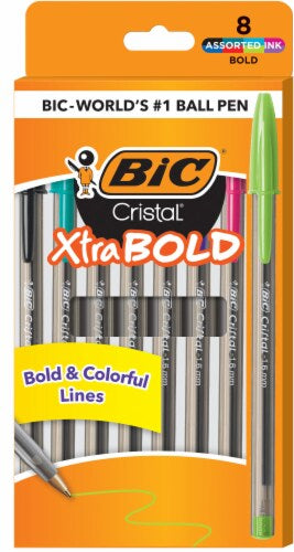 BIC Xtra Bold Ballpoint Pens, 10 Count, Assorted Ink Colors (18837)