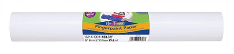 Pacon Art Street Finger-Paint Paper Roll, White, 16" x 100’ (PAC 5318)
