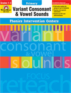 Evan-Moor Variant Consonant and Vowel Sounds Workbook, Grades 1-3(EMC 3524)