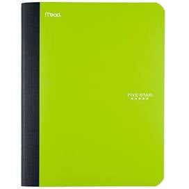Mead Five Star Composition Book with Pocket, College Ruled, 100 Sheets, 9 3/4" x 7 1/2”