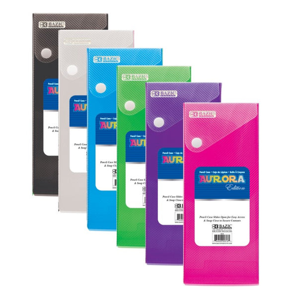 Bazic Translucent Slider Pencil Case, 7.75" x 3.2" x 1", Choose Color (BAZ 816)