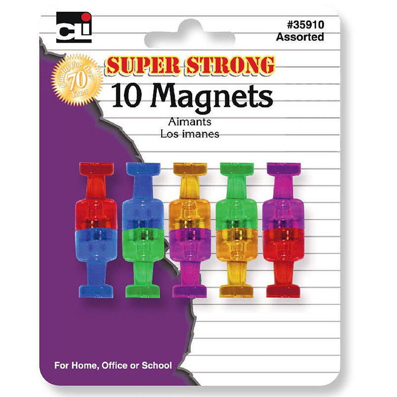 Charles Leonard Super Strong Magnets, 10 Pack (CHL35910)