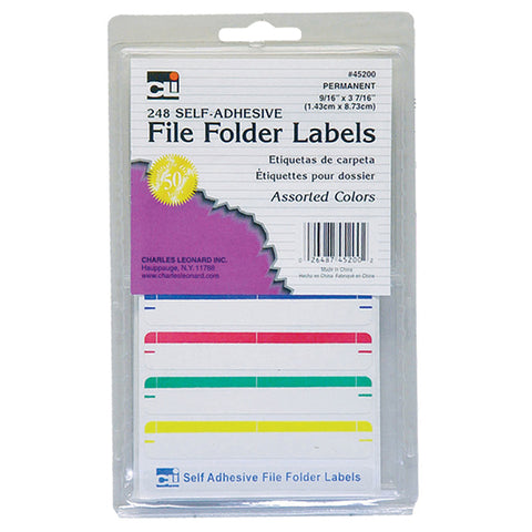 Charles Leonard Self-Adhesive File Folder Labels, 240 Count (CHL45200)