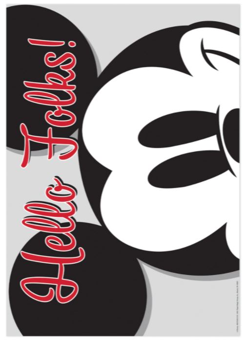 Eureka Mickey Mouse Hello Folks! Poster, 13" x 19" (EU 837552)