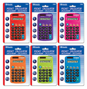 Bazic 8-Digit Dual Power Pocket Size Calculator (3009)