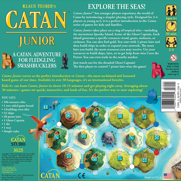 Klaus Teuber's Catan Studio CATAN JR. Strategy Board Game, Ages 6+, 2-4 Players (CN3025)