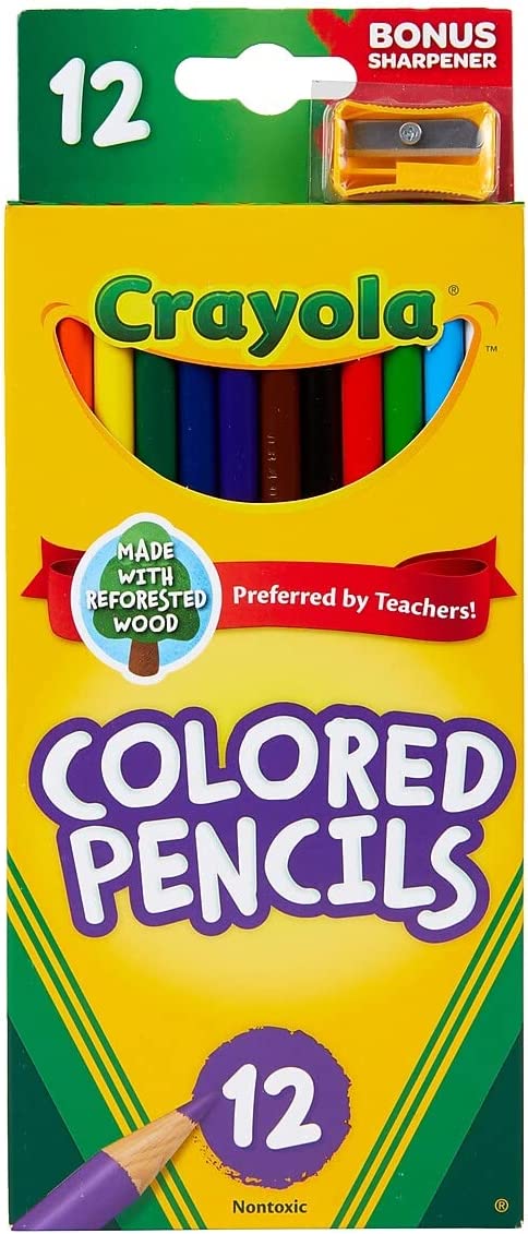 Crayola Colored Pencils, 12 Count Bonus Sharpener (68-6012)