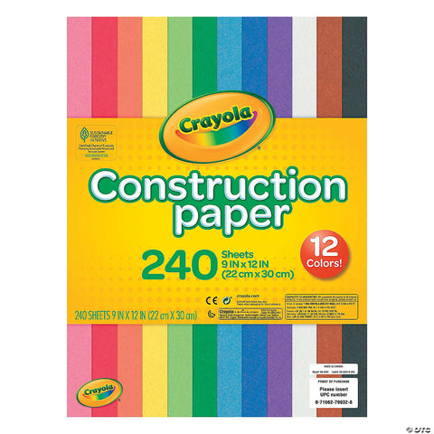 Crayola Construction Paper, 9" x 12", 240 Sheets (99-3200)