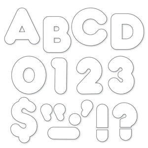 Trend White 2-Inch Casual Style Uppercase Ready Letters (T436)