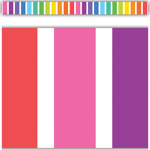 Teacher Created Colorful Stripes Straight Border Trim, 3" x 35", 12 Pack (TCR8339)