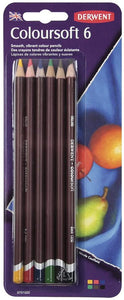 Derwent Coloursoft 6 Blister Artist Colored Pencils (DER 188913)