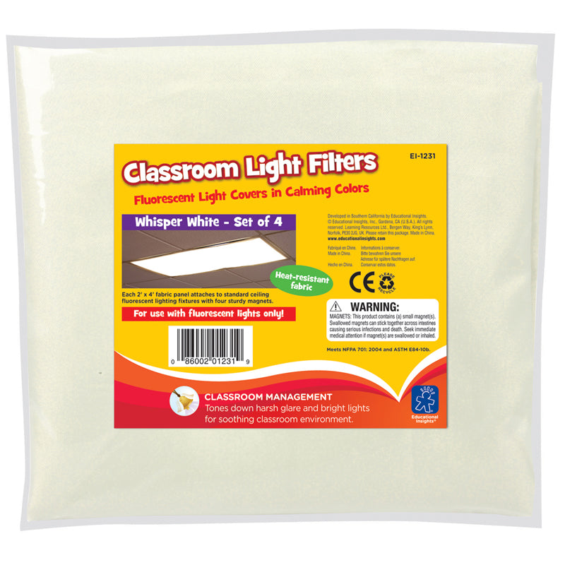 Learning Resources Classroom Light Filters, Set of 4, Whisper White (LER 1231)