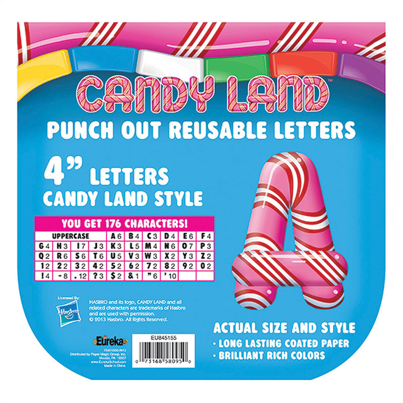Eureka Candy Land Style Punch Out Reusable 4" Letters (EU 845155)