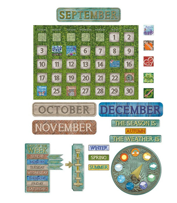 Eureka Curiosity Garden Calendar Bulletin Board Set (EU 847816)